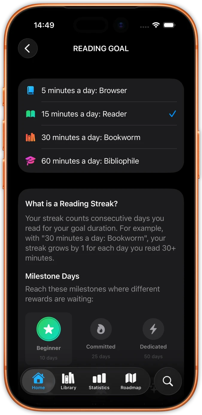 Automatické sledování pokroku čtení a sérií justRead