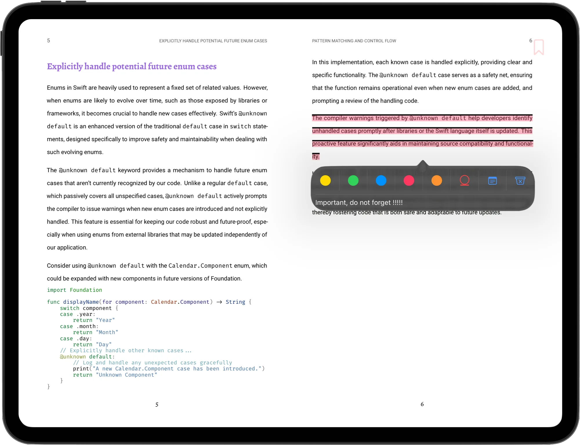justRead showing PDF reading