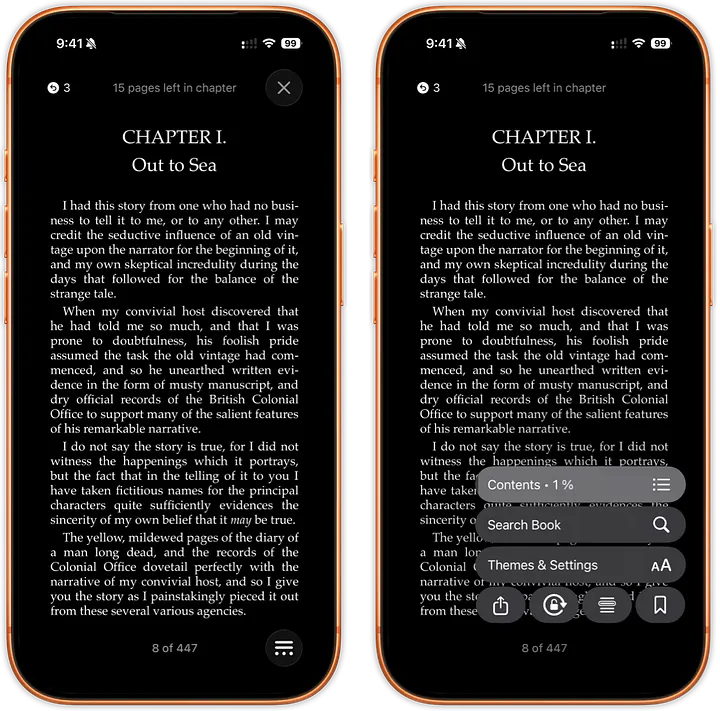 Apple Books: first two levels of depth