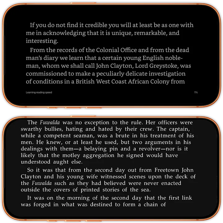 Top: Kindle, Bottom: Book Fusion