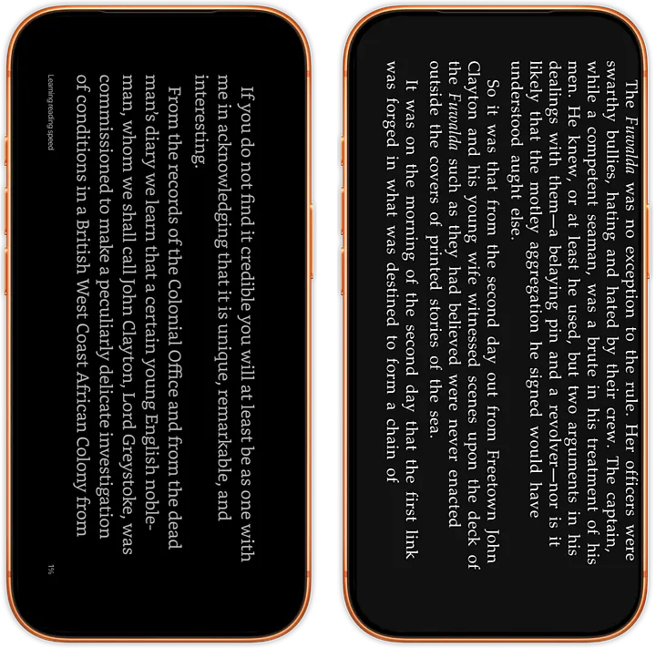 Left: Kindle, Right: Book Fusion