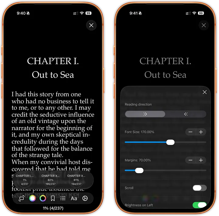 justRead: 2 levels of depth
