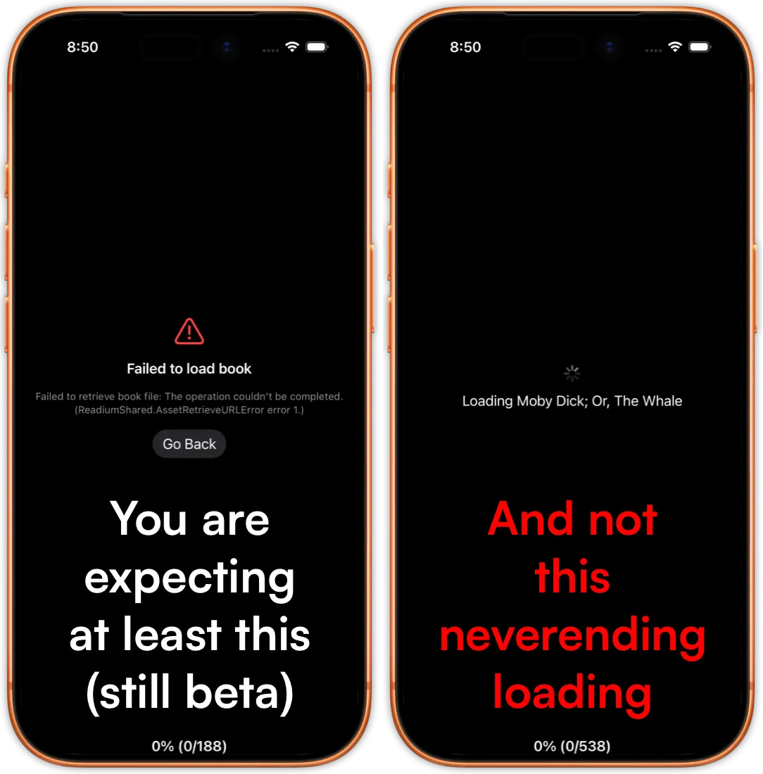 Book has a problem loading, for multiple reasons (this one is book loading from dropbox, but who knows at which order, if there are 4000 books)